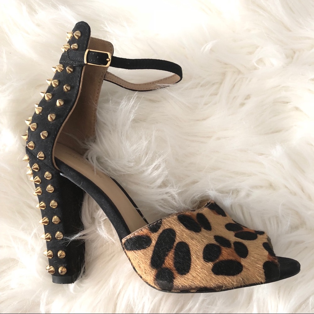 Zara studded leopard heels